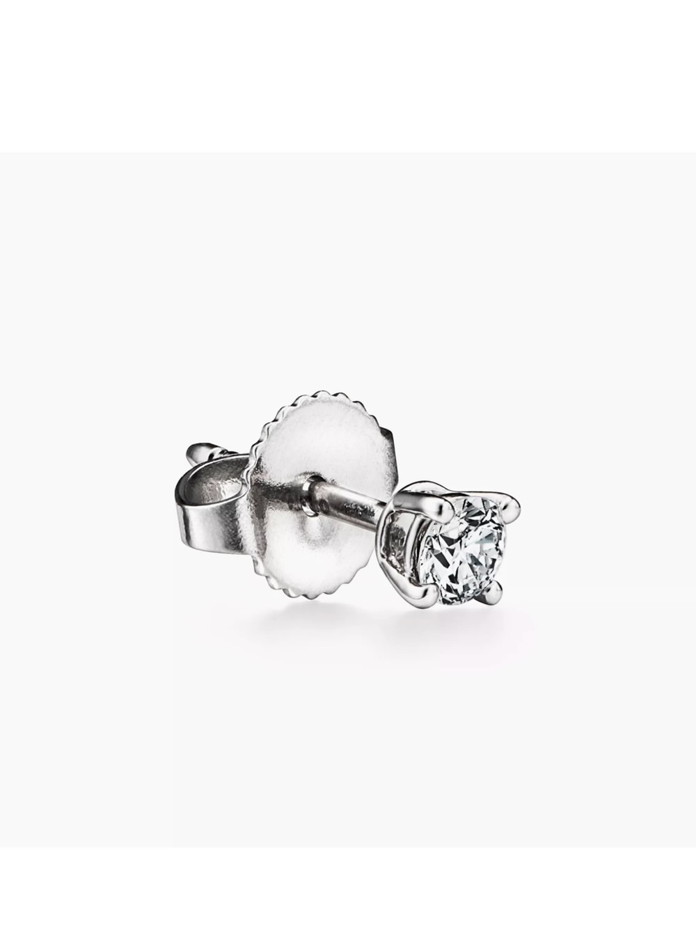 Tiffany Solitaire Diamond Stud Earrings in Platinum 0.22 Karat